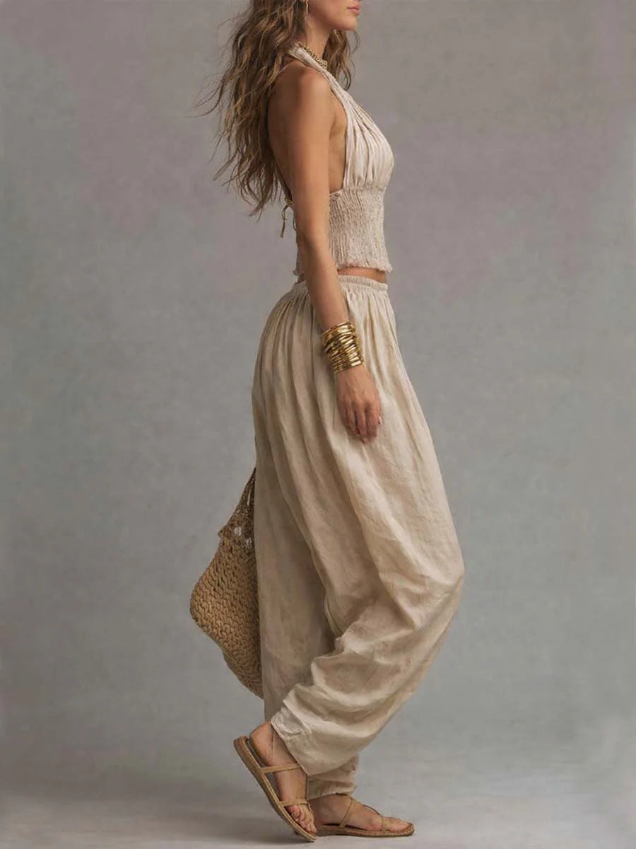 Nerina Ivory Halter Pants Set