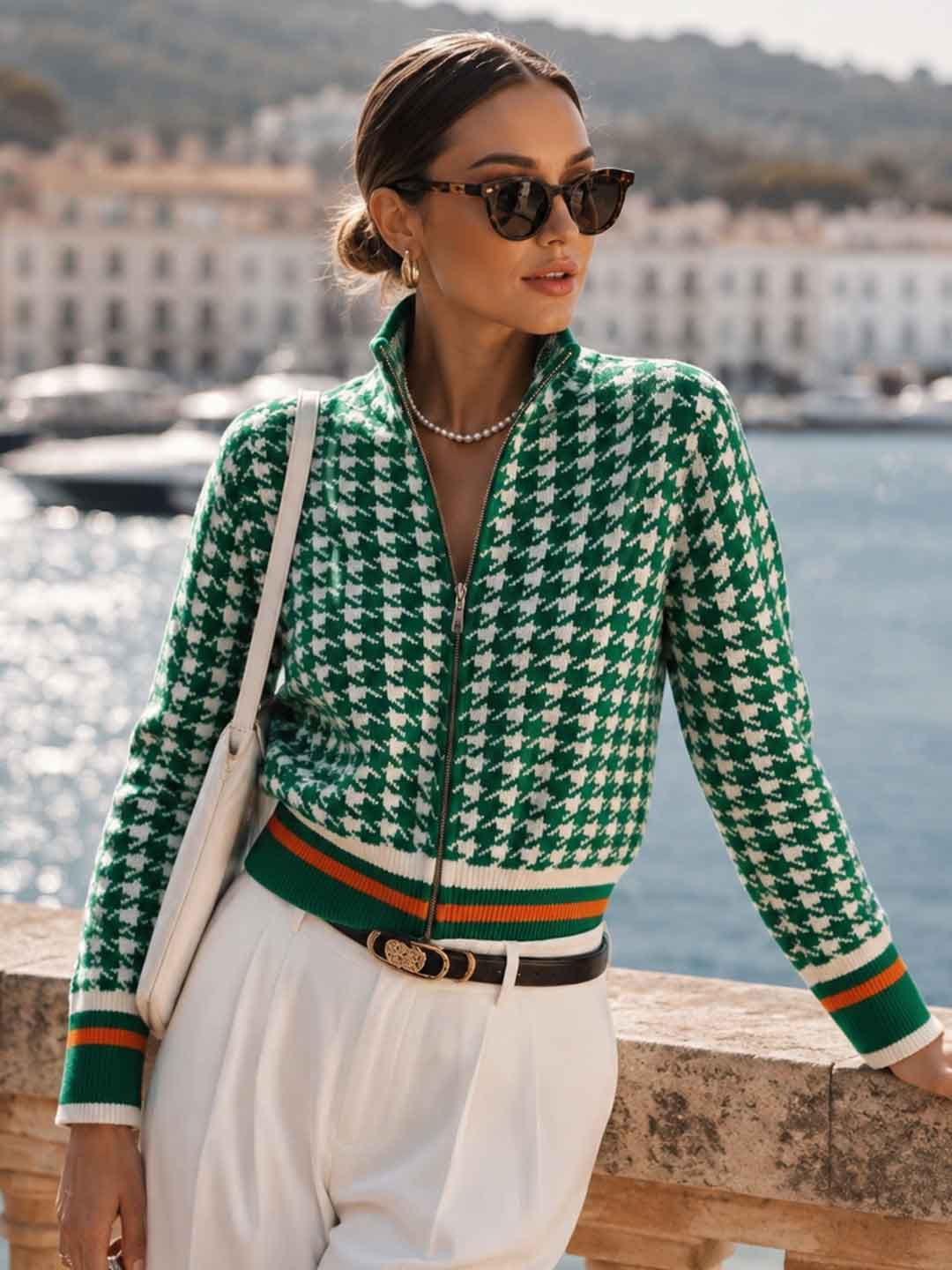 Fiorella Contrast-Trim Cardigan