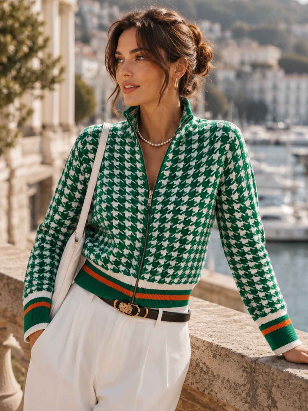 Fiorella Contrast-Trim Cardigan