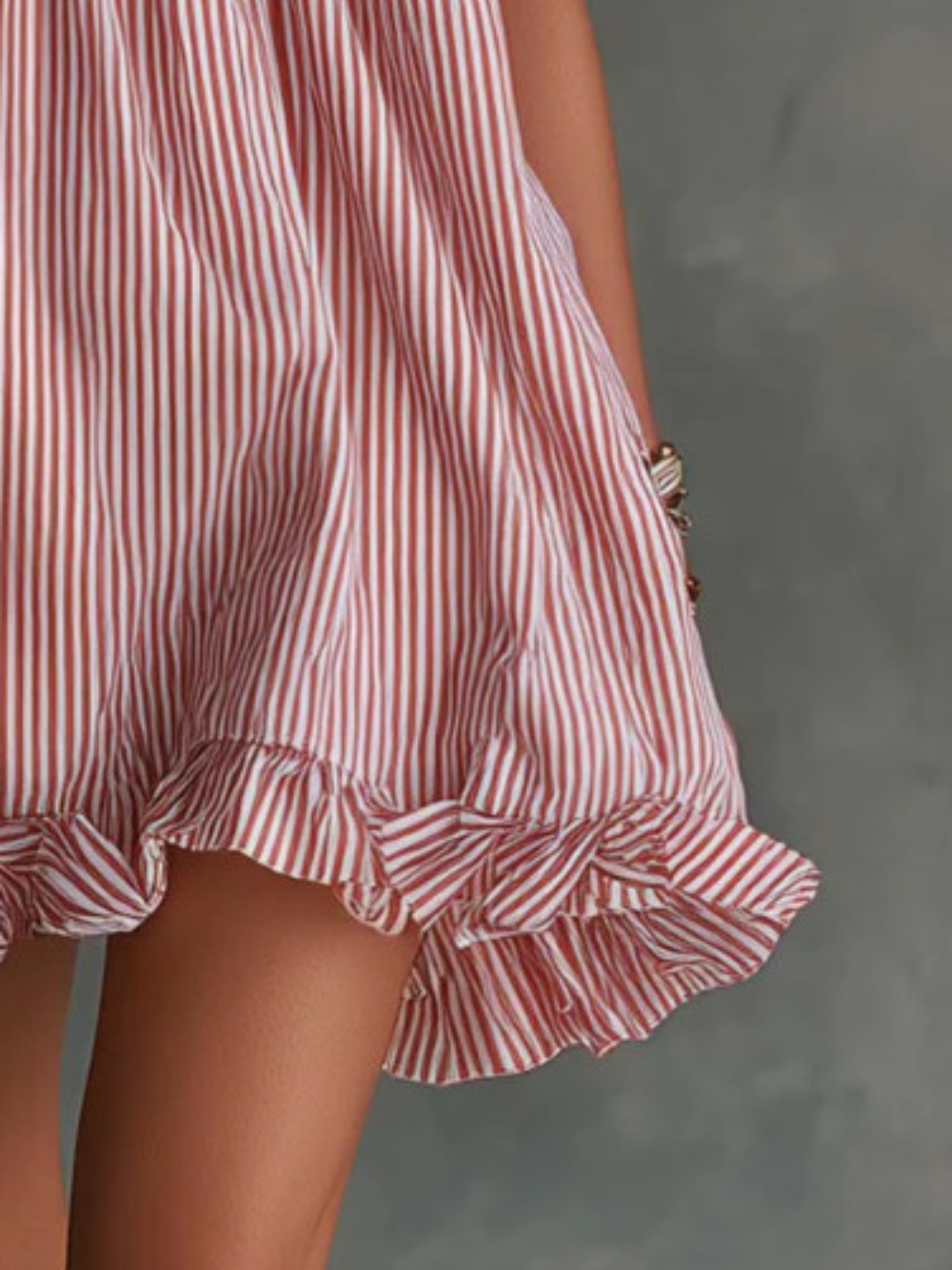 Estella Pink Stripe Pleated Halter Mini Dress
