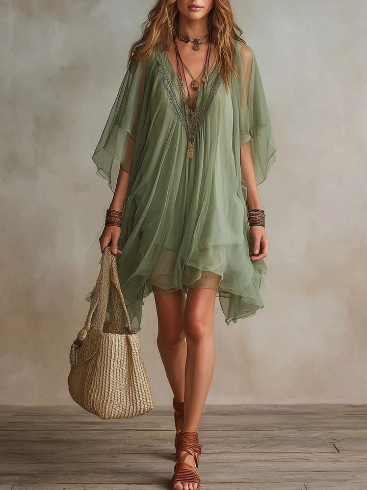 Serena White Sheer Cover-Up Dress