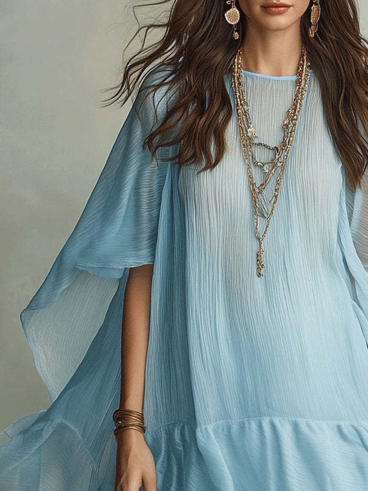 Camilla Light Blue Sheer Cover-Up Dress
