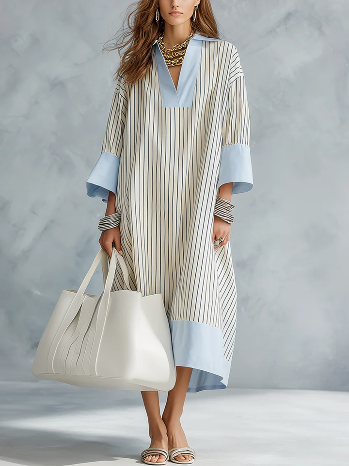 Carina Effortless Striped Midi Dress