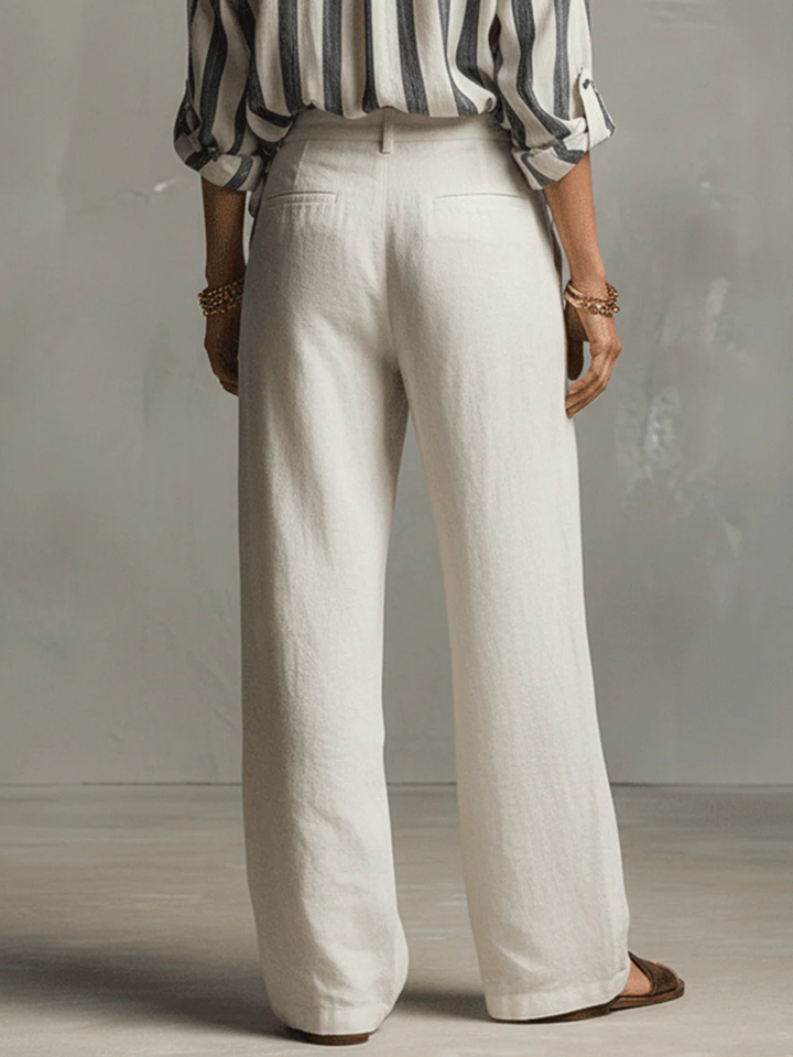 Luna Ivory Wide-Leg Pants
