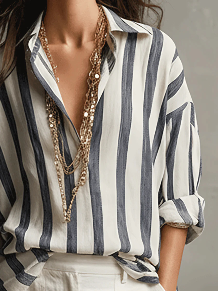 Paloma Black Stripe Relaxed Resort Shirt