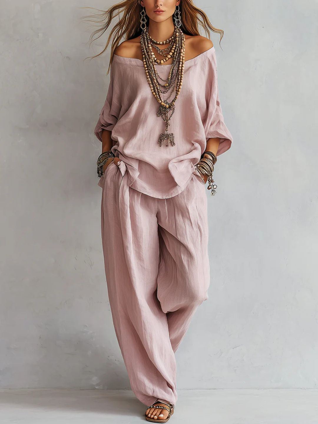 Rosa Pink Relaxed Pants Set