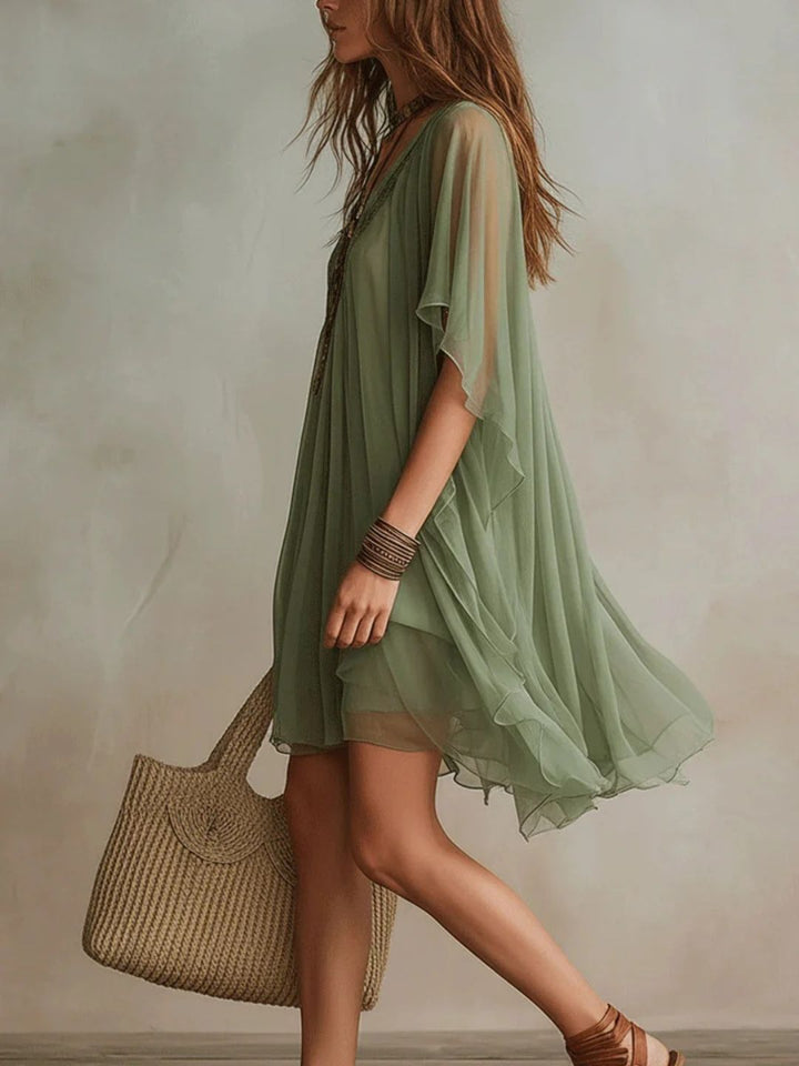 Serena White Sheer Cover-Up Dress