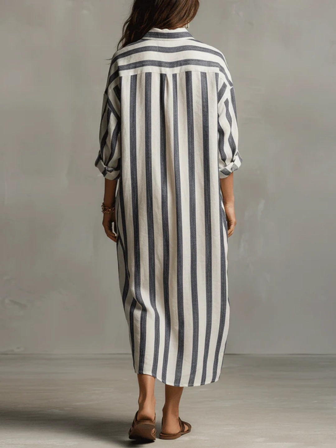 Rhea Multi Stripe Relaxed Shirt Dress