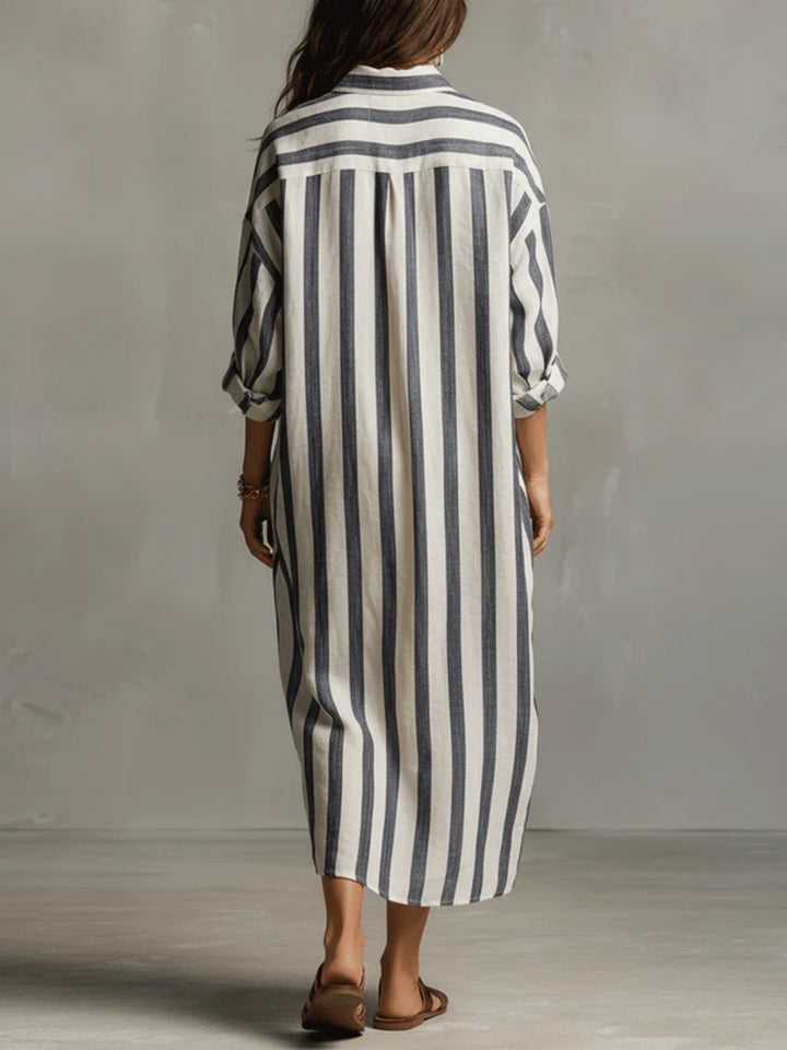 Rhea Multi Stripe Relaxed Shirt Dress