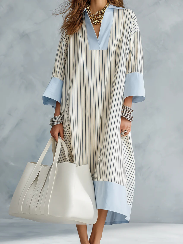 Carina Effortless Striped Midi Dress