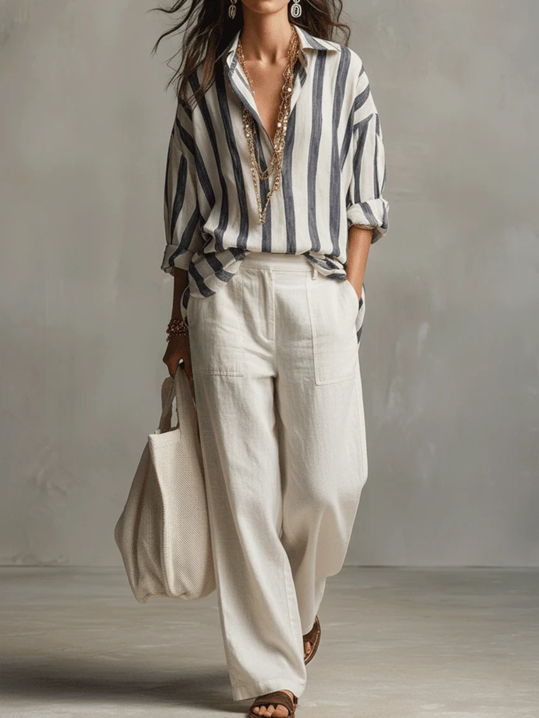 Paloma Black Stripe Relaxed Resort Shirt
