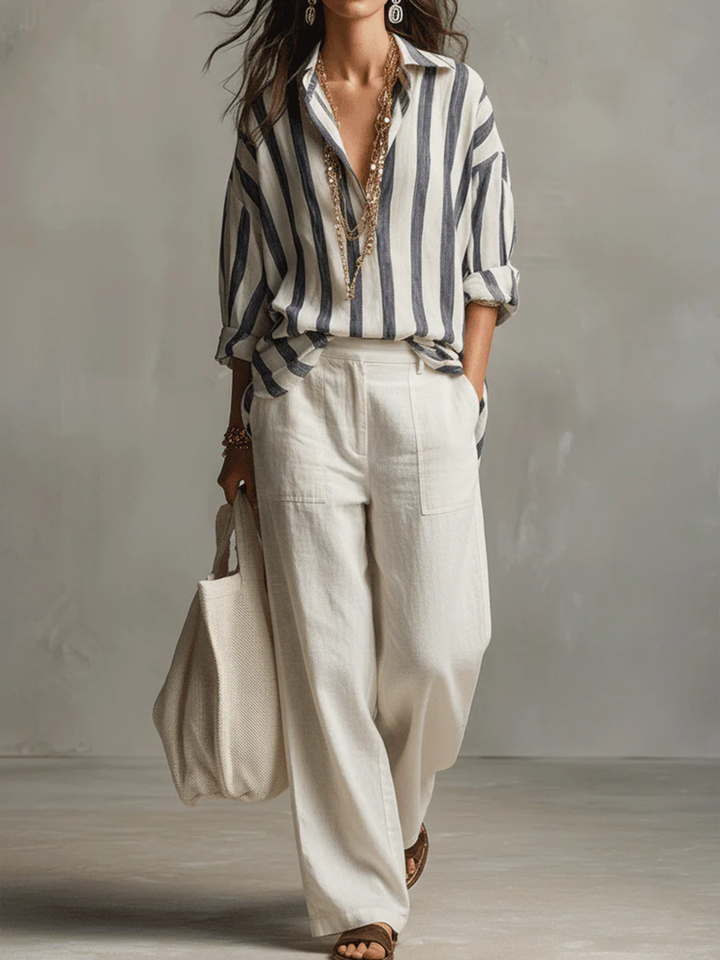 Paloma Black Stripe Relaxed Resort Shirt