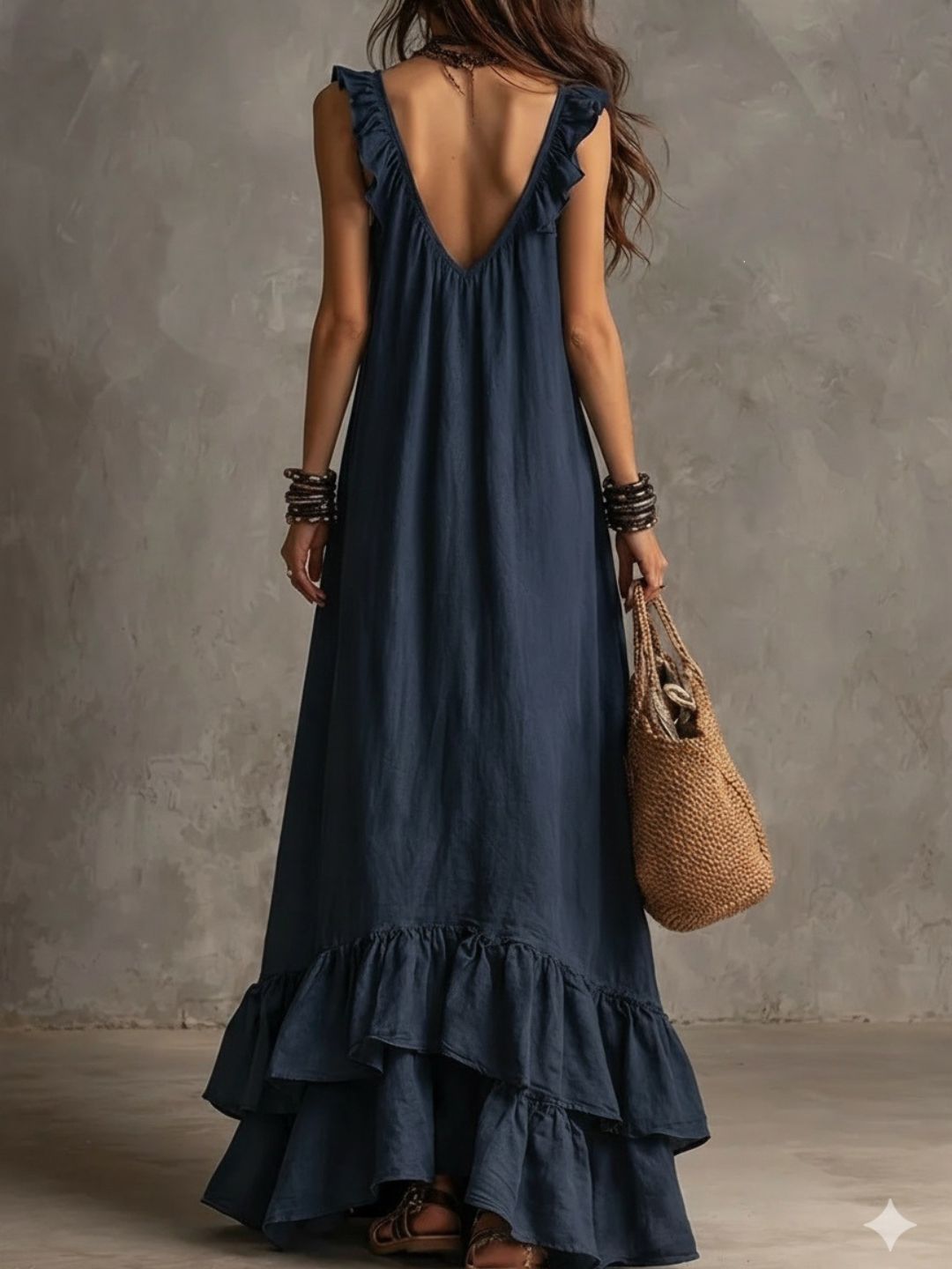 Alessia White Ruffle Maxi Dress