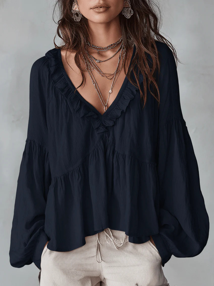 Yara White Ruffle Resort Blouse