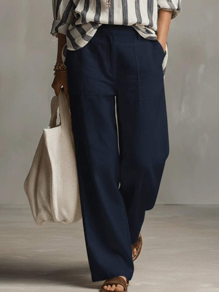 Luna Ivory Wide-Leg Pants