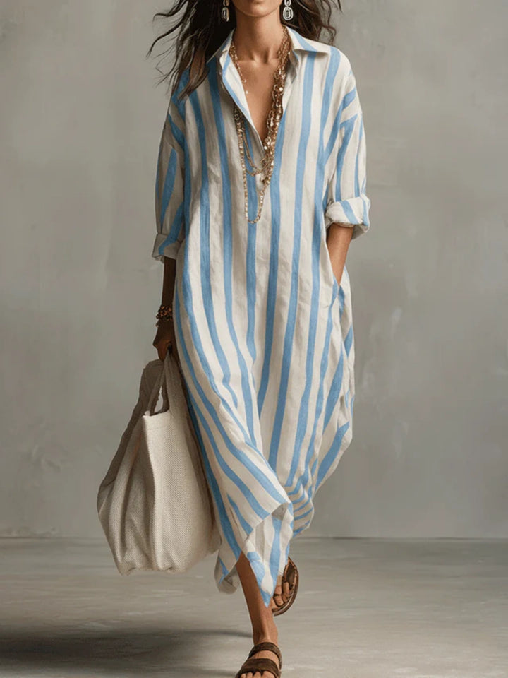 Rhea Multi Stripe Relaxed Shirt Dress