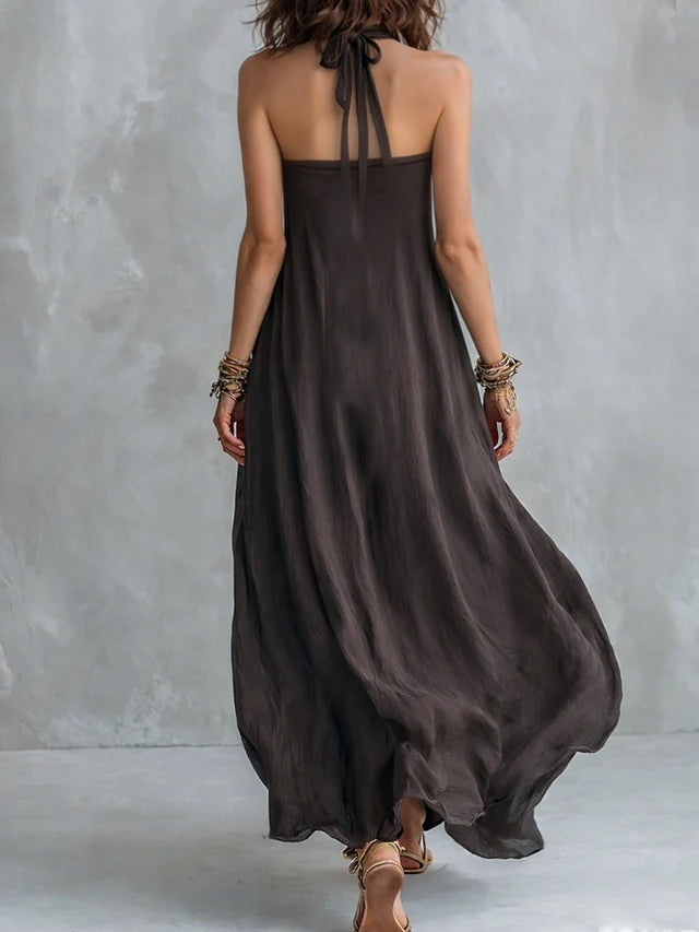 Margo Charcoal Halter Maxi Dress