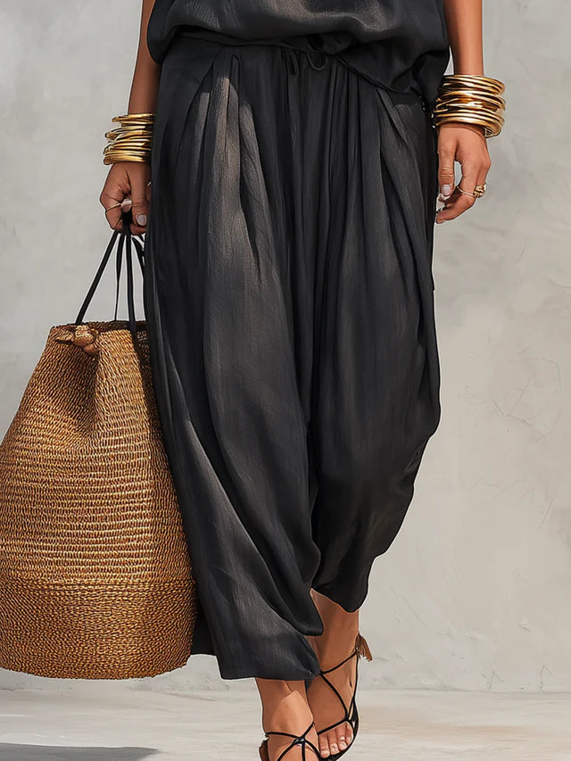 Amalfi Black Halter Pants Set