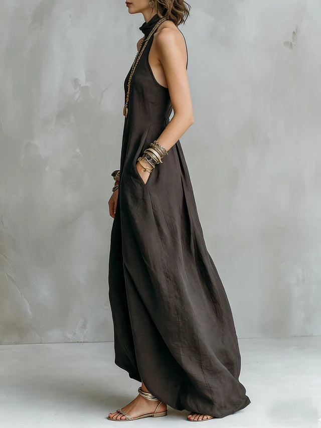 Margo Charcoal Halter Maxi Dress