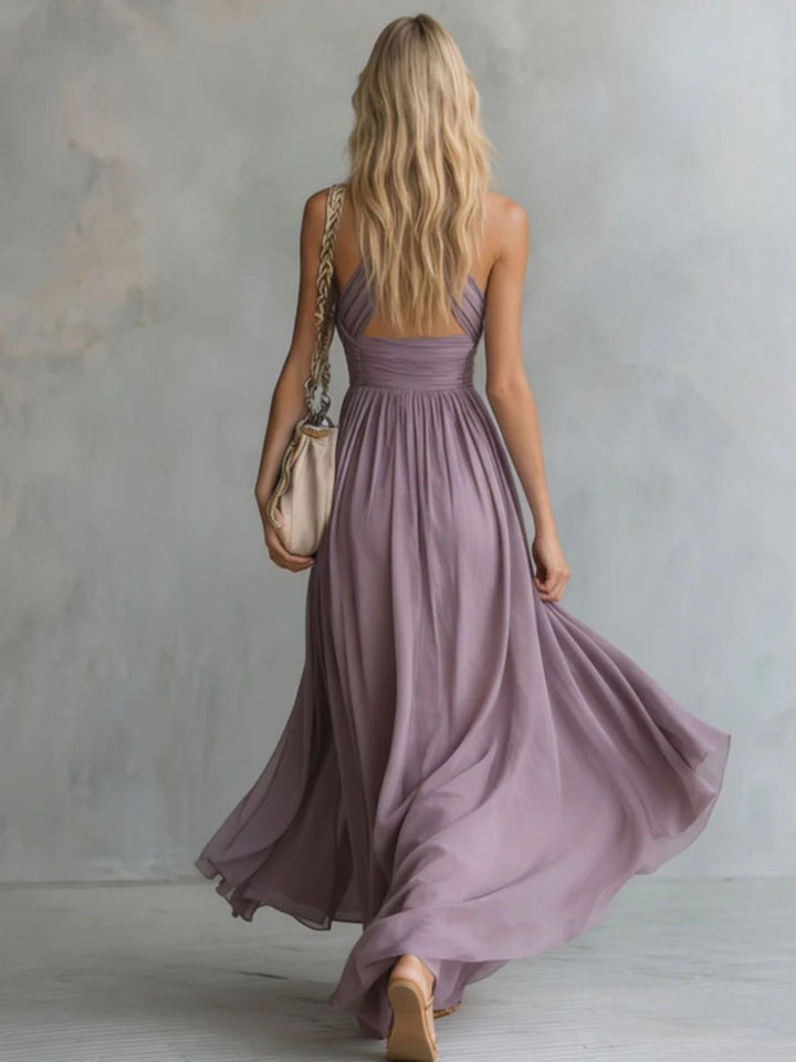 Nerina White Halter Maxi Dress