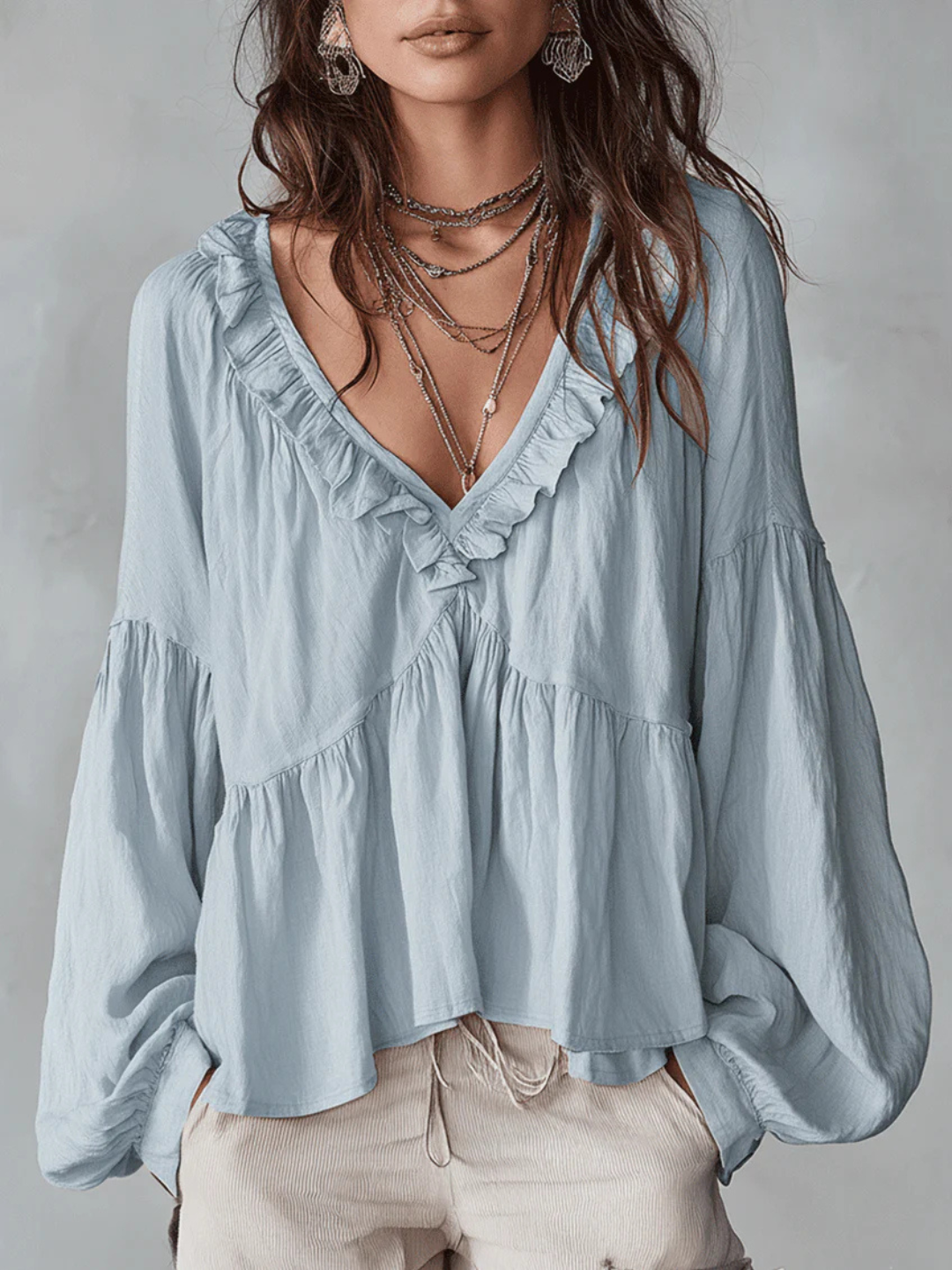 Yara White Ruffle Resort Blouse