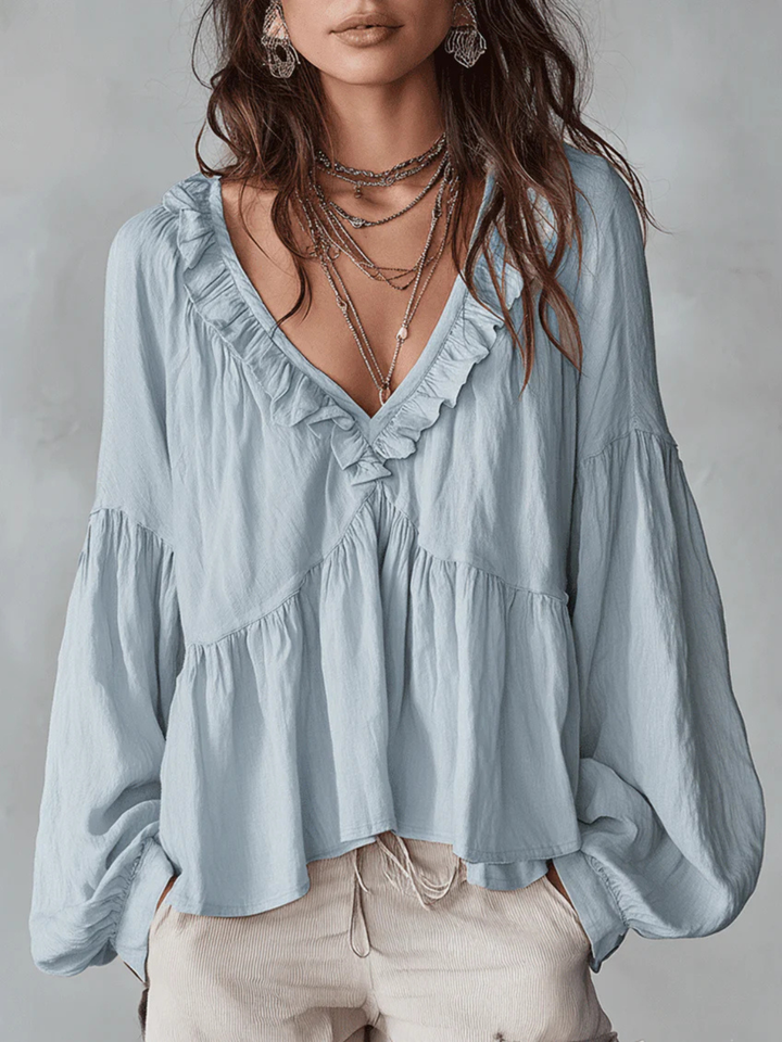 Yara White Ruffle Resort Blouse