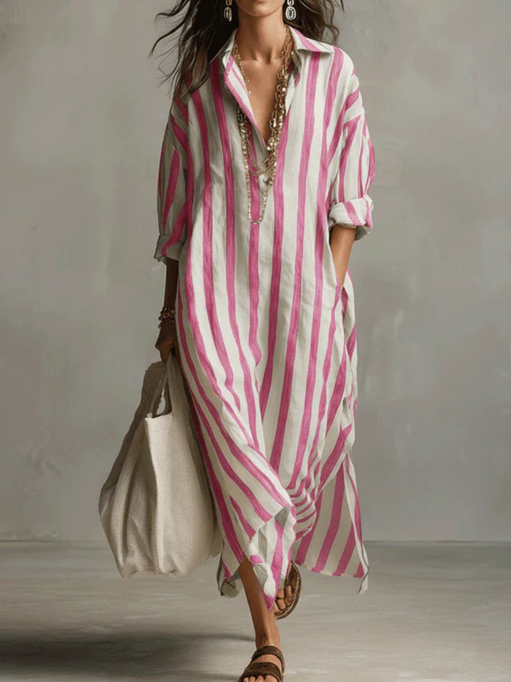 Rhea Multi Stripe Relaxed Shirt Dress