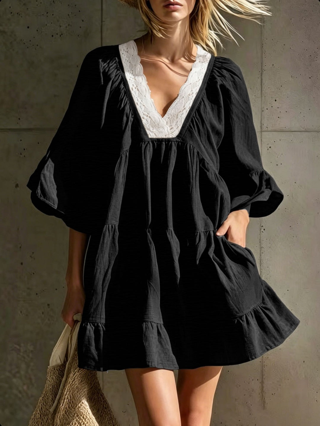 Dahlia White Babydoll Mini Dress