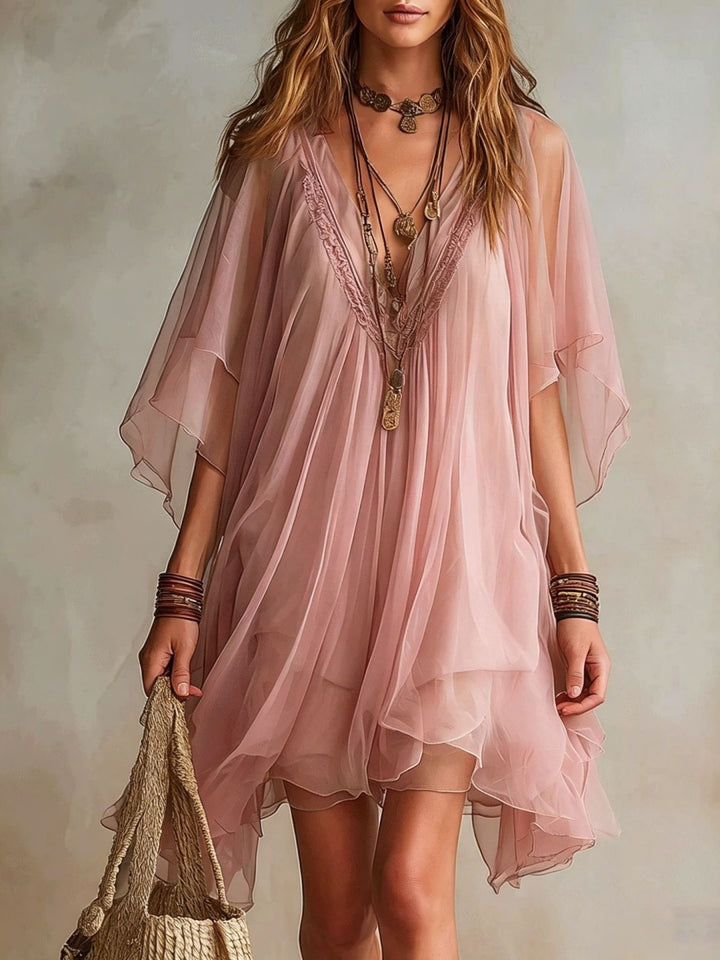Serena White Sheer Cover-Up Dress