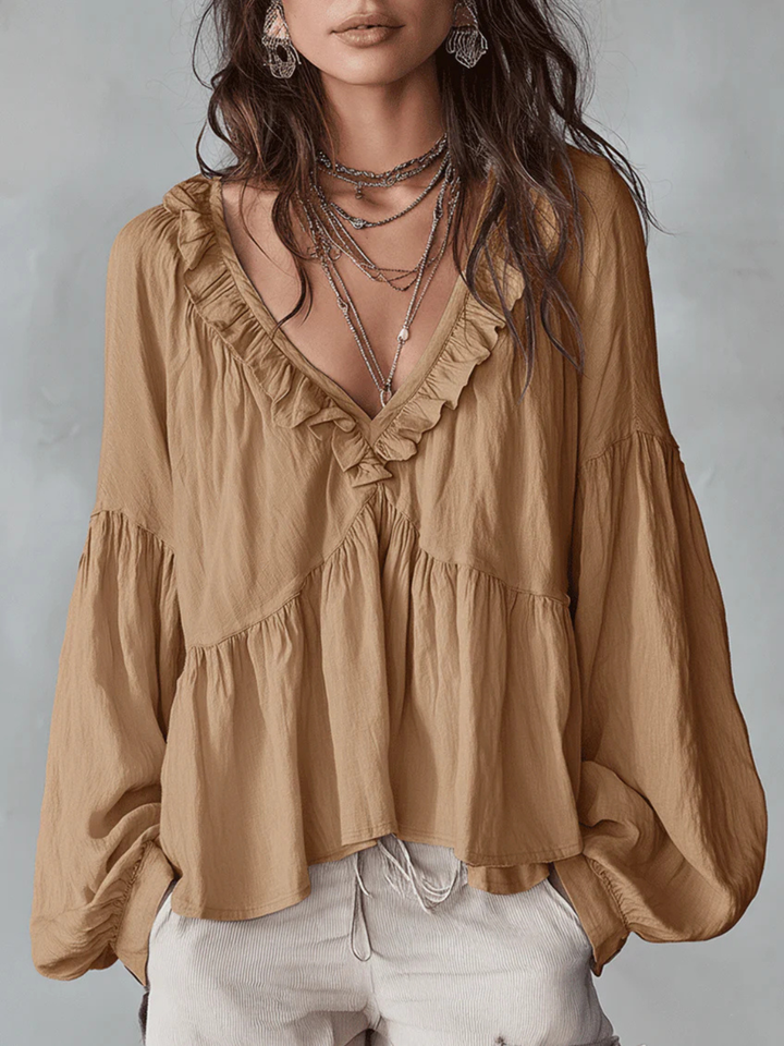 Yara White Ruffle Resort Blouse