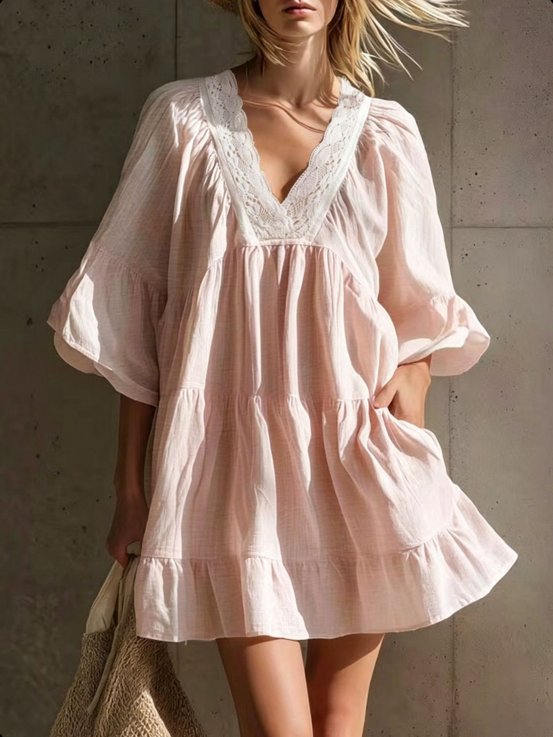 Dahlia White Babydoll Mini Dress