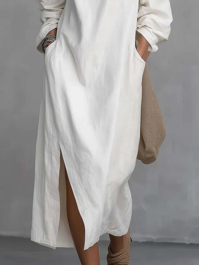 Sienna White One-Shoulder Maxi Dress