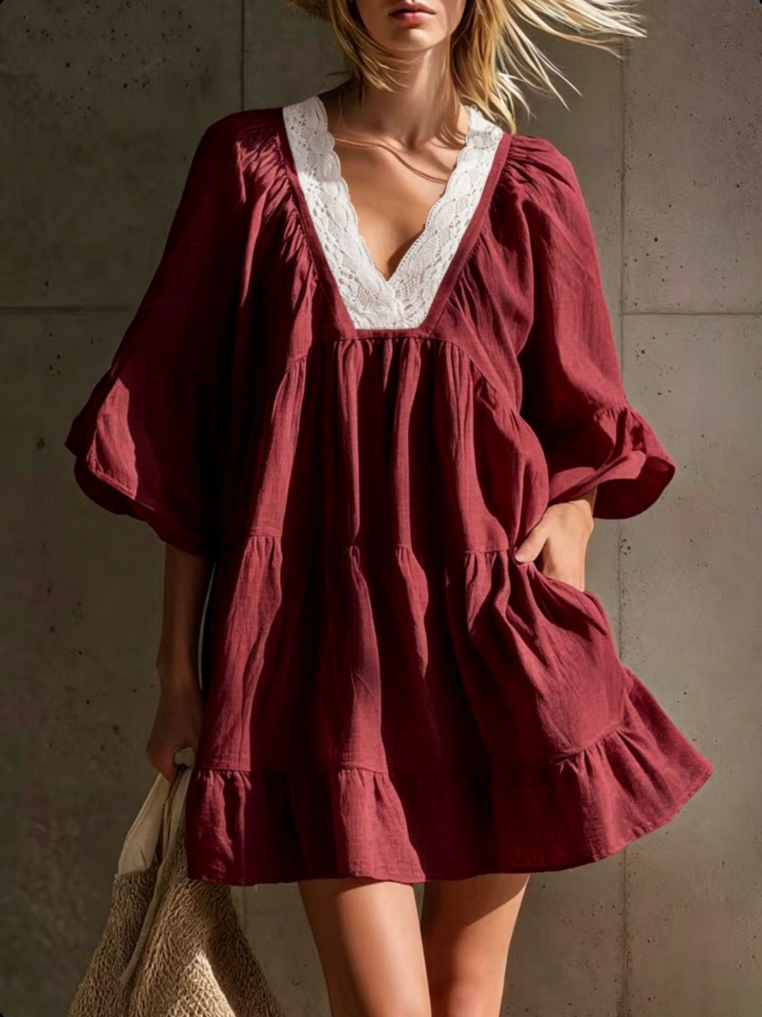 Dahlia White Babydoll Mini Dress