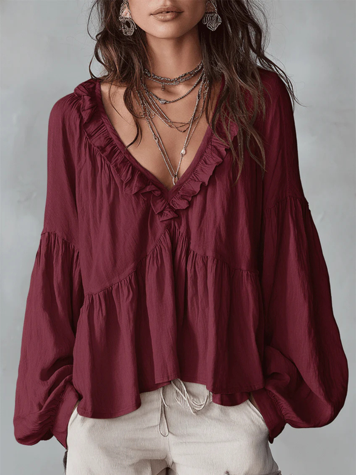 Yara White Ruffle Resort Blouse