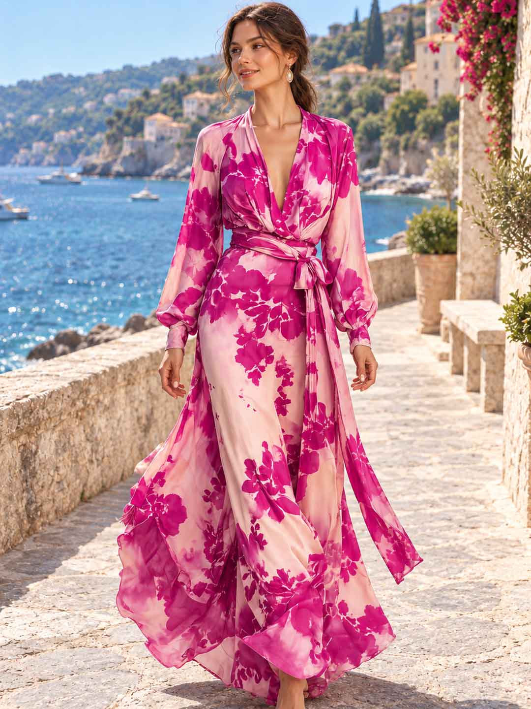 Fiorella Floral Wrap Maxi Dress