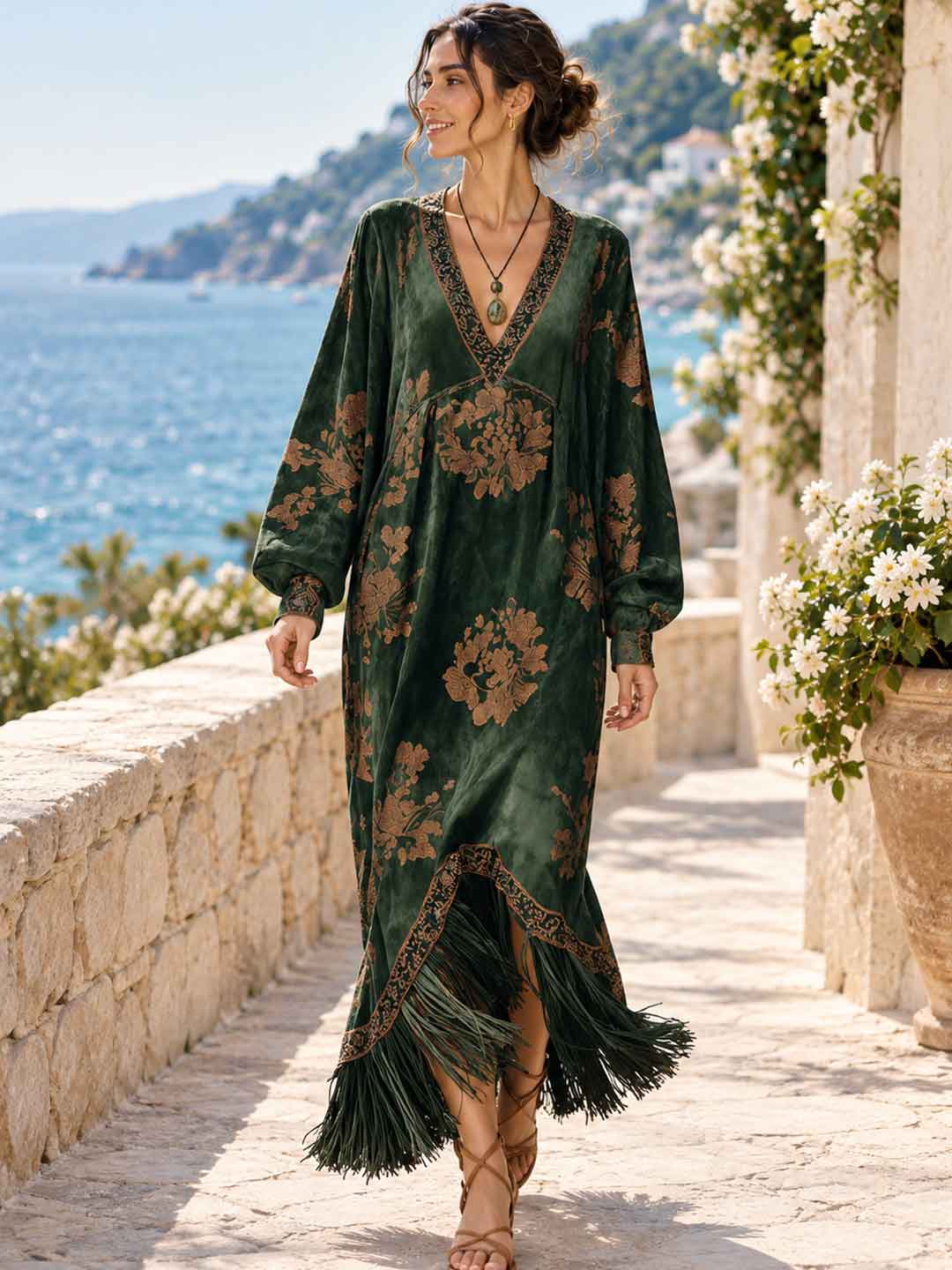Paloma Bohemian Fringe Maxi Dress