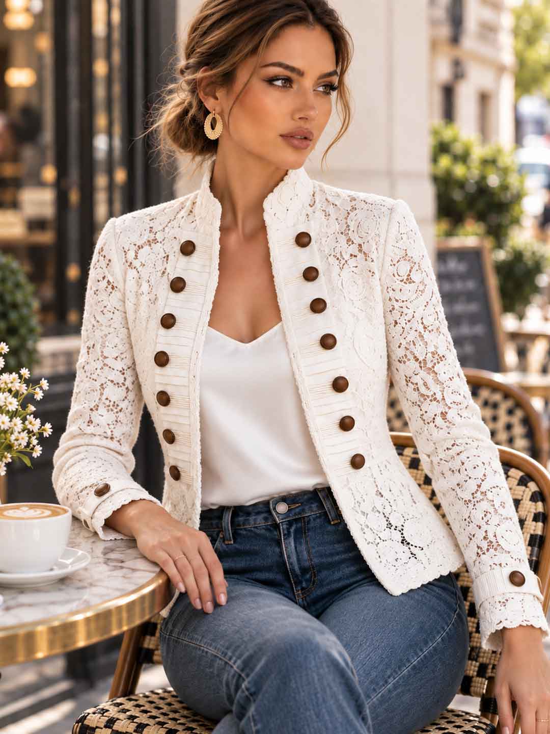 Ornella Broderie Military Jacket