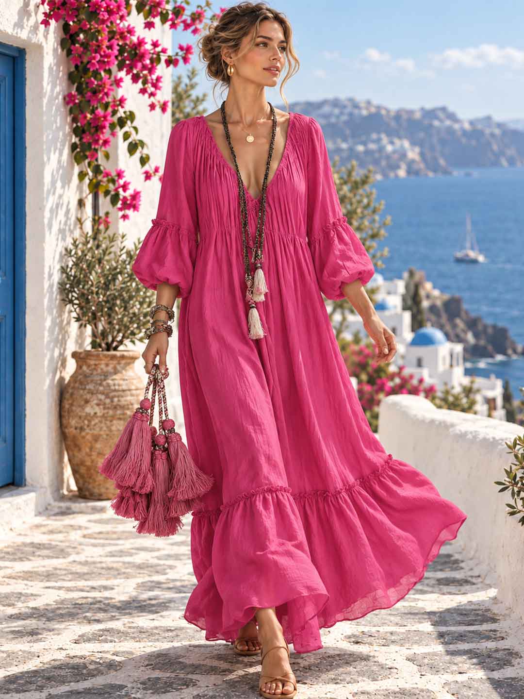 Rosella Tiered Bohemian Maxi Dress