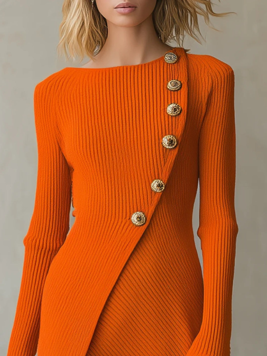 Aurelia Button-Detail Flared Maxi Dress
