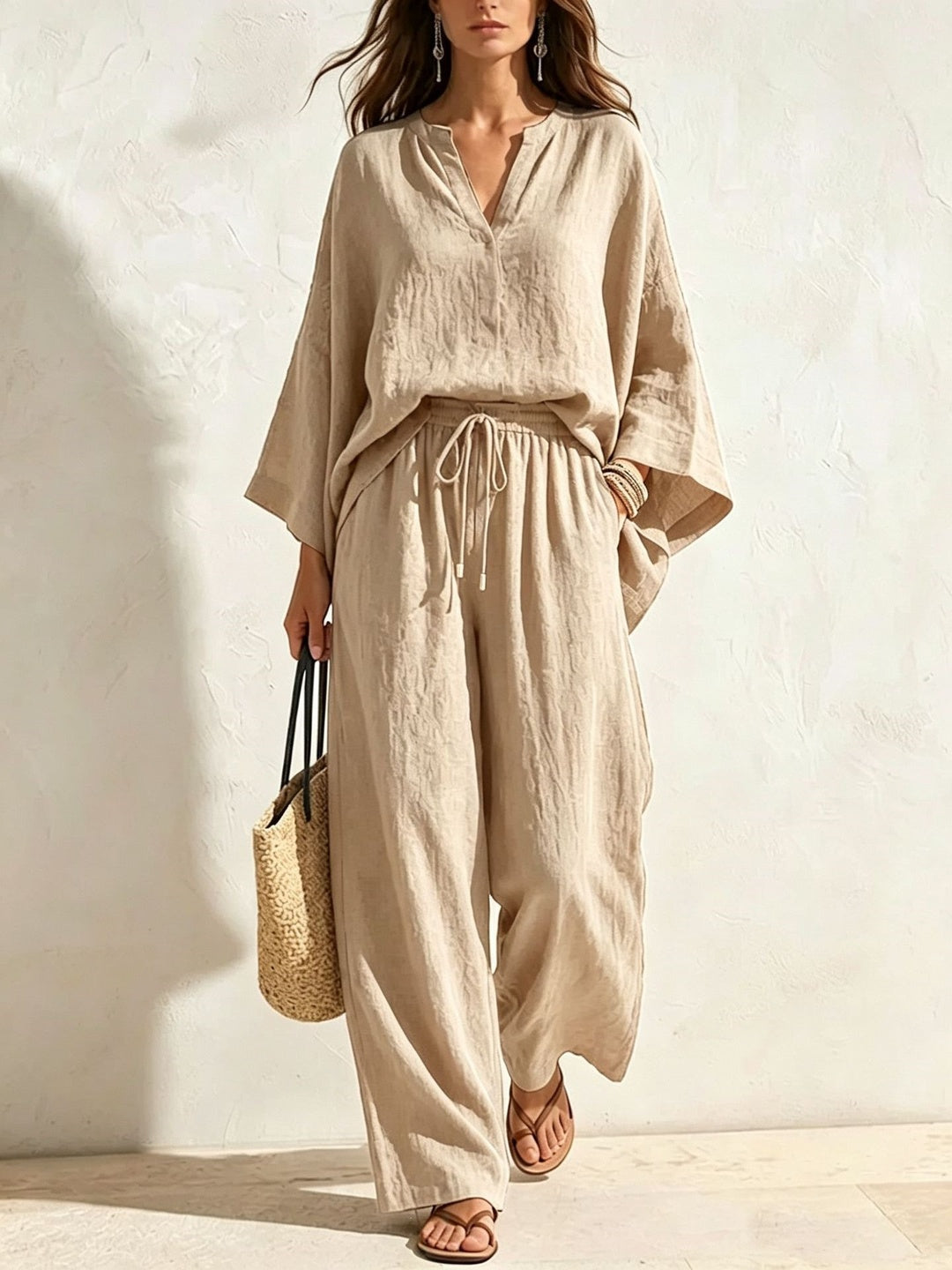 Bianca Relaxed Wide-Leg Trouser Set