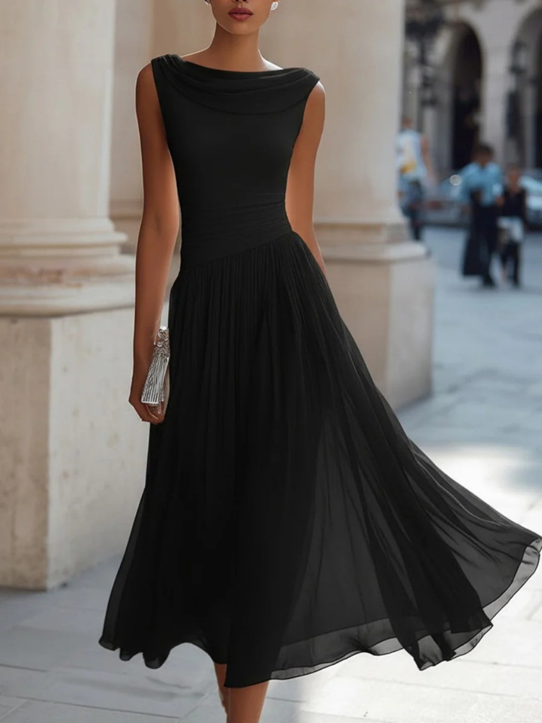 Aurelia Blush Sleeveless Midi Dress