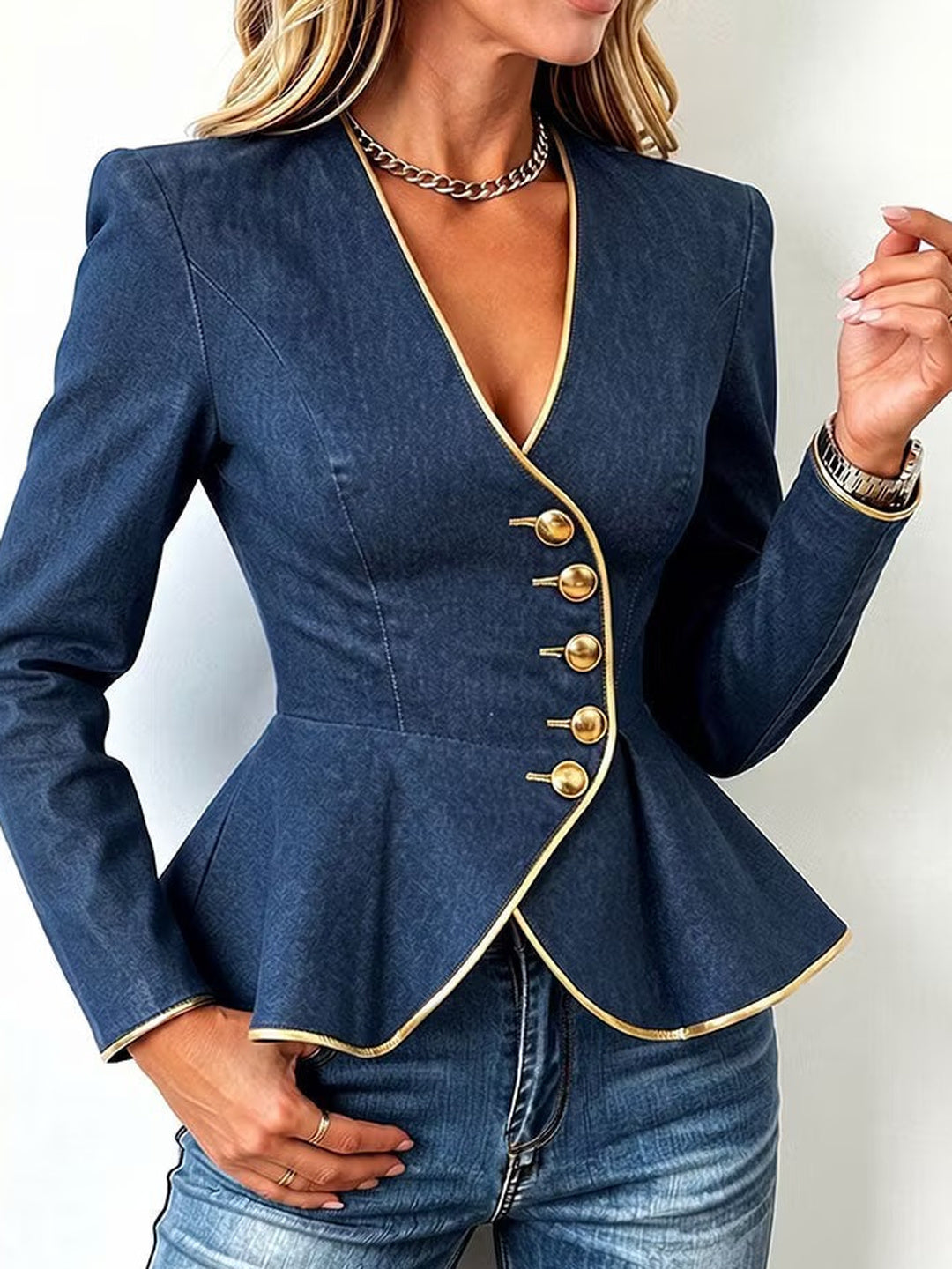 Vittoria Piped Peplum Blazer