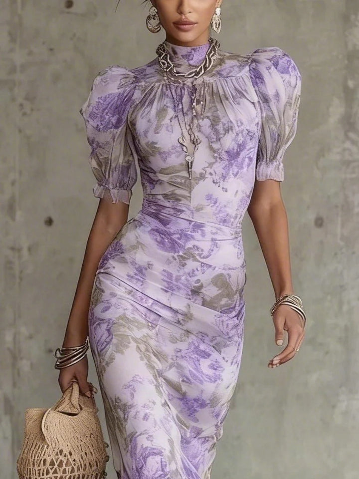 Flora Rose Botanical Ruffle Maxi Dress