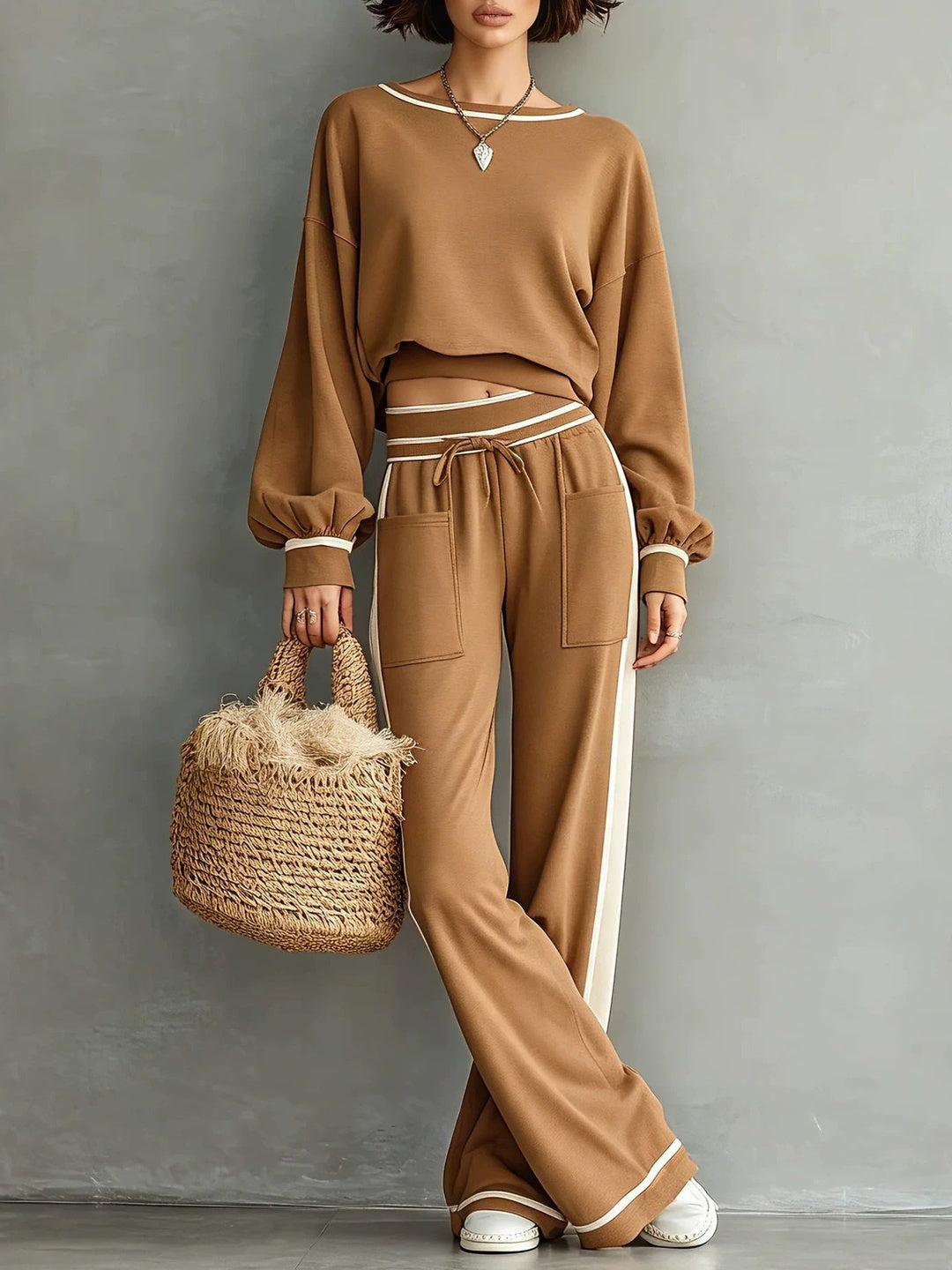 Capri Contrast-Trim Lounge Set