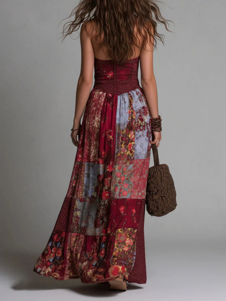 Paloma Burgundy Floral Wide-Leg Set