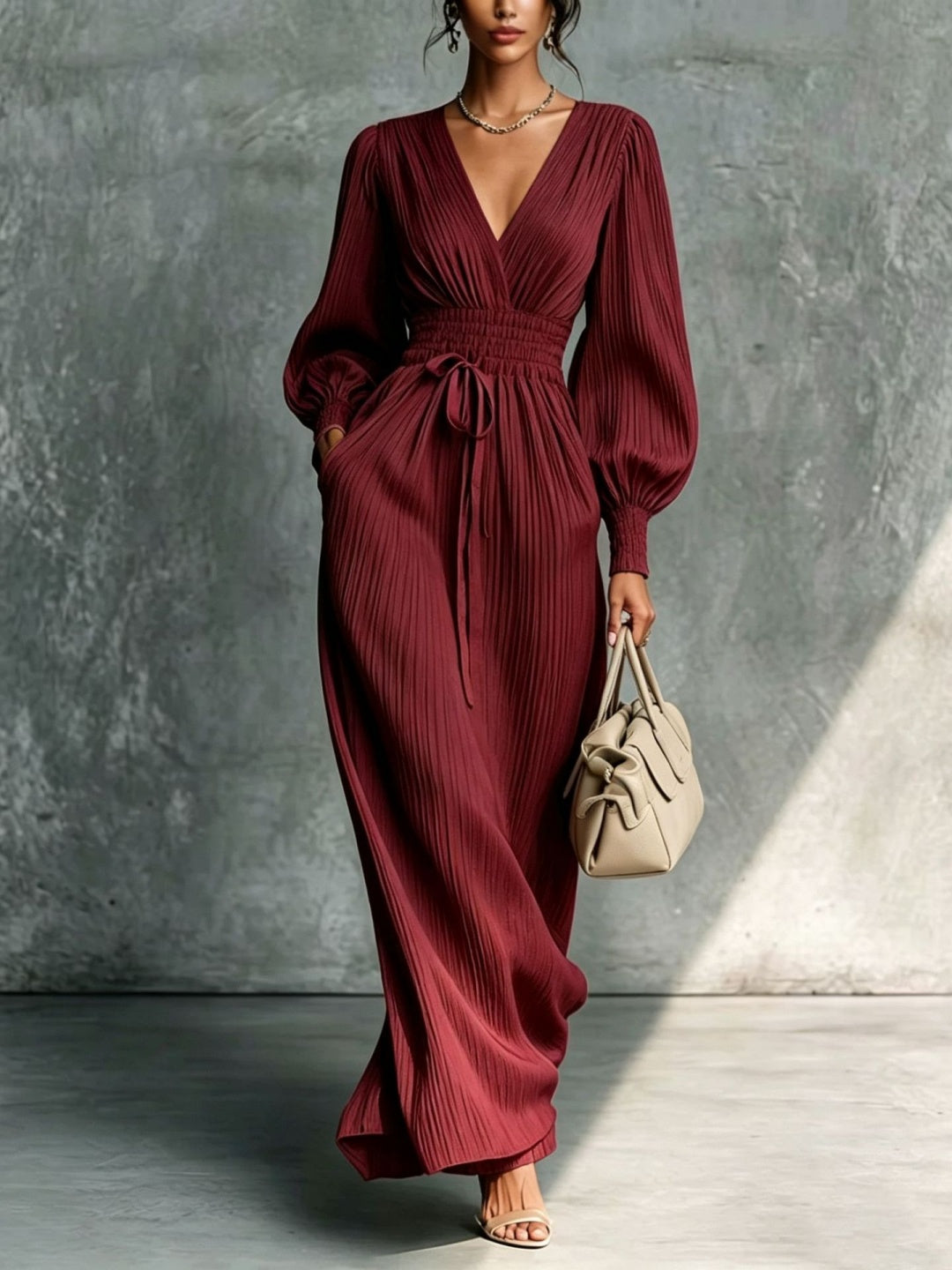 Aurelia Draped Wrap Maxi Dress