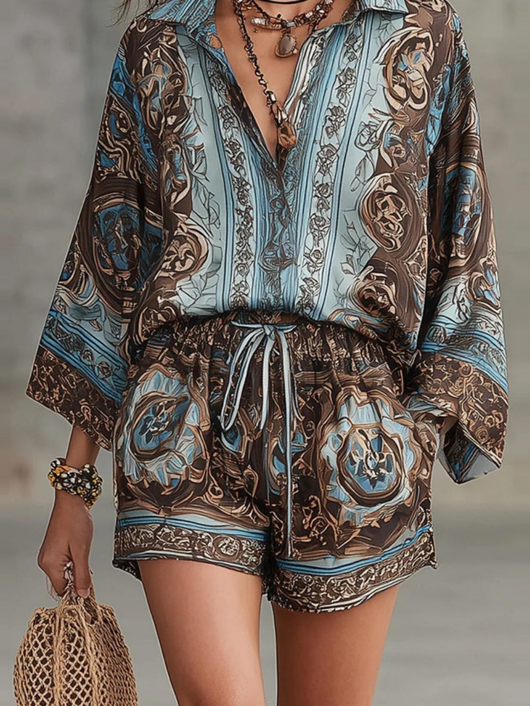 Maia Paisley Belted Romper