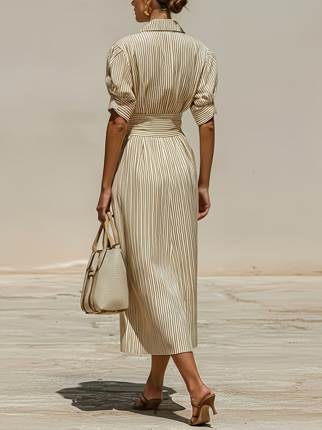 Elara Twist-Waist Midi Dress
