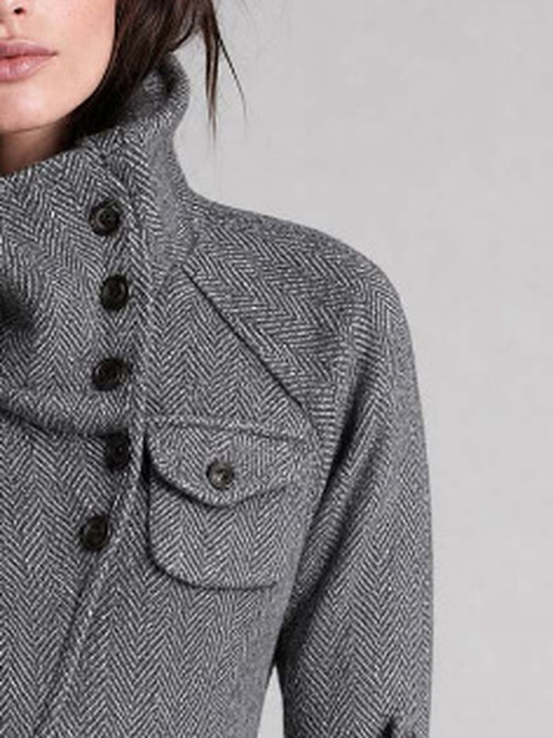 Elena Asymmetric Button Jacket