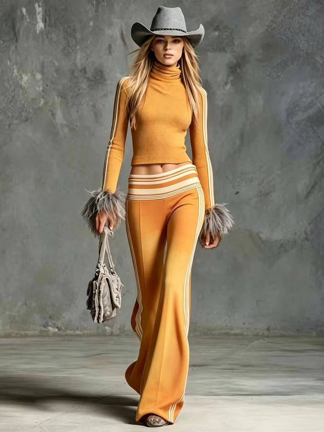 Bellissima Cropped Wide-Leg Knit Set